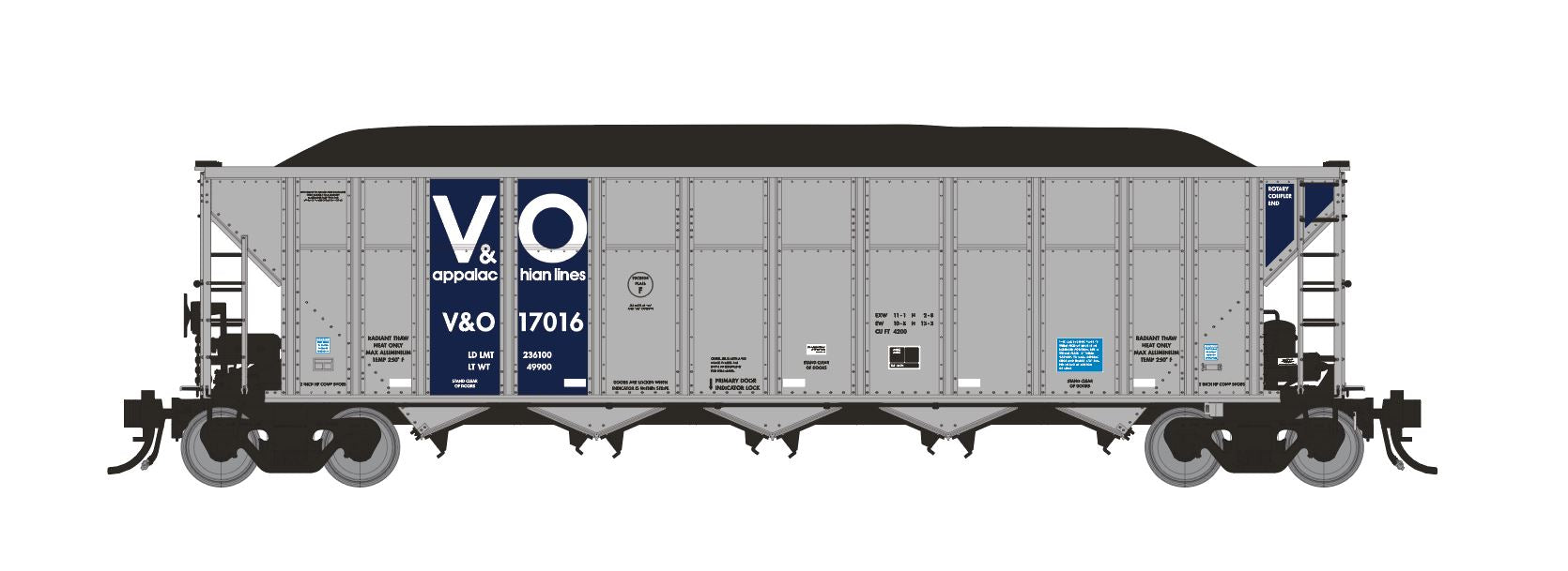 V&O 17016 - HO-Scale Virginian & Ohio Rapido Autoflood III Coal Hopper