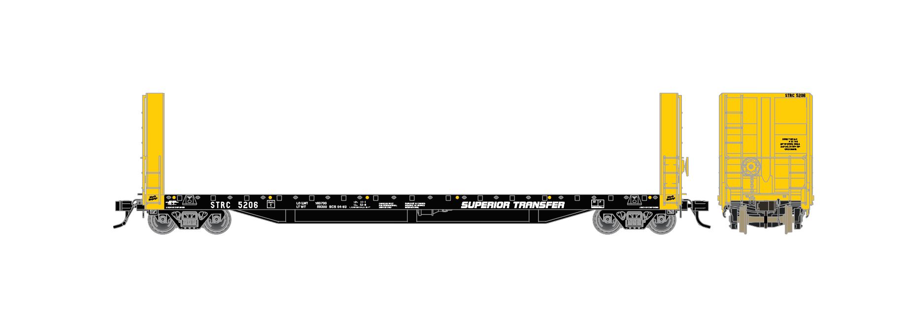STRC 5252 - HO-Scale Superior Transfer Atlas 51'6" Bulkhead Flatcar