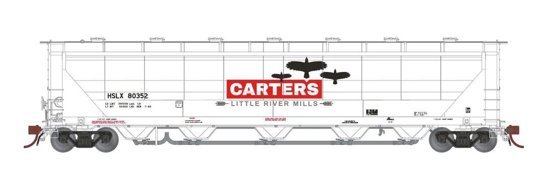 HSLX 80352 - HO-Scale Carter's Little River Mills Prairie Shadows Thrall PD5000 Covered Hopper