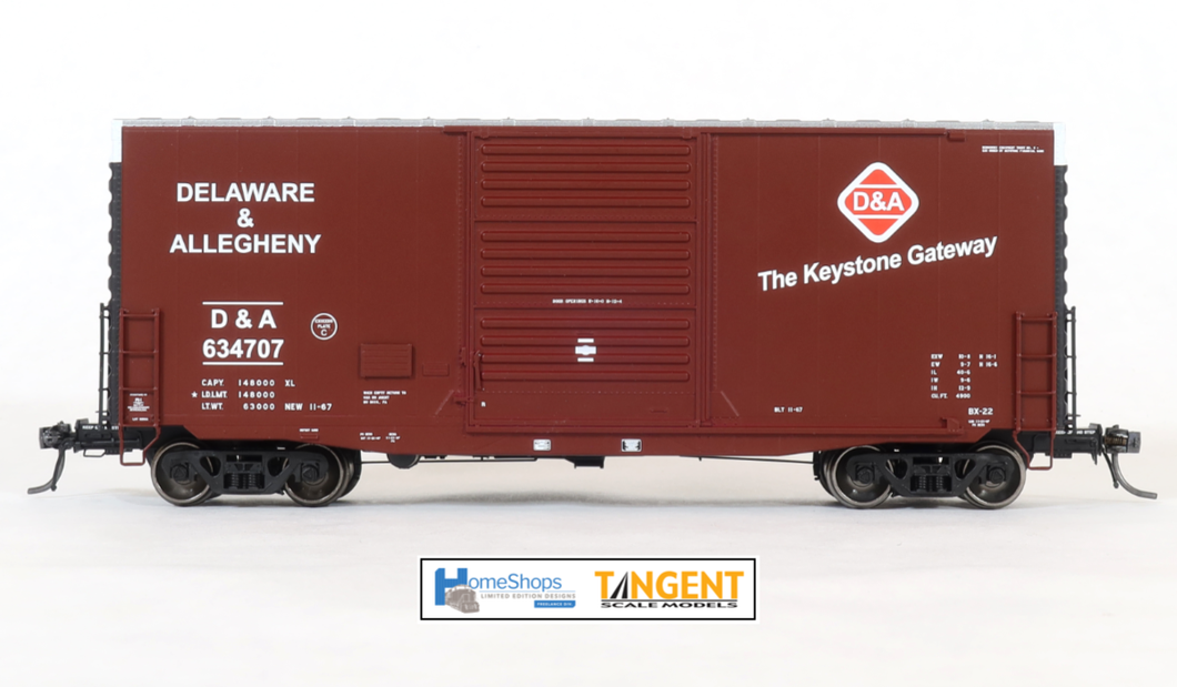 D&A 634707 - Delaware and Allegheny PS 40' Mini Hy Cube Boxcar