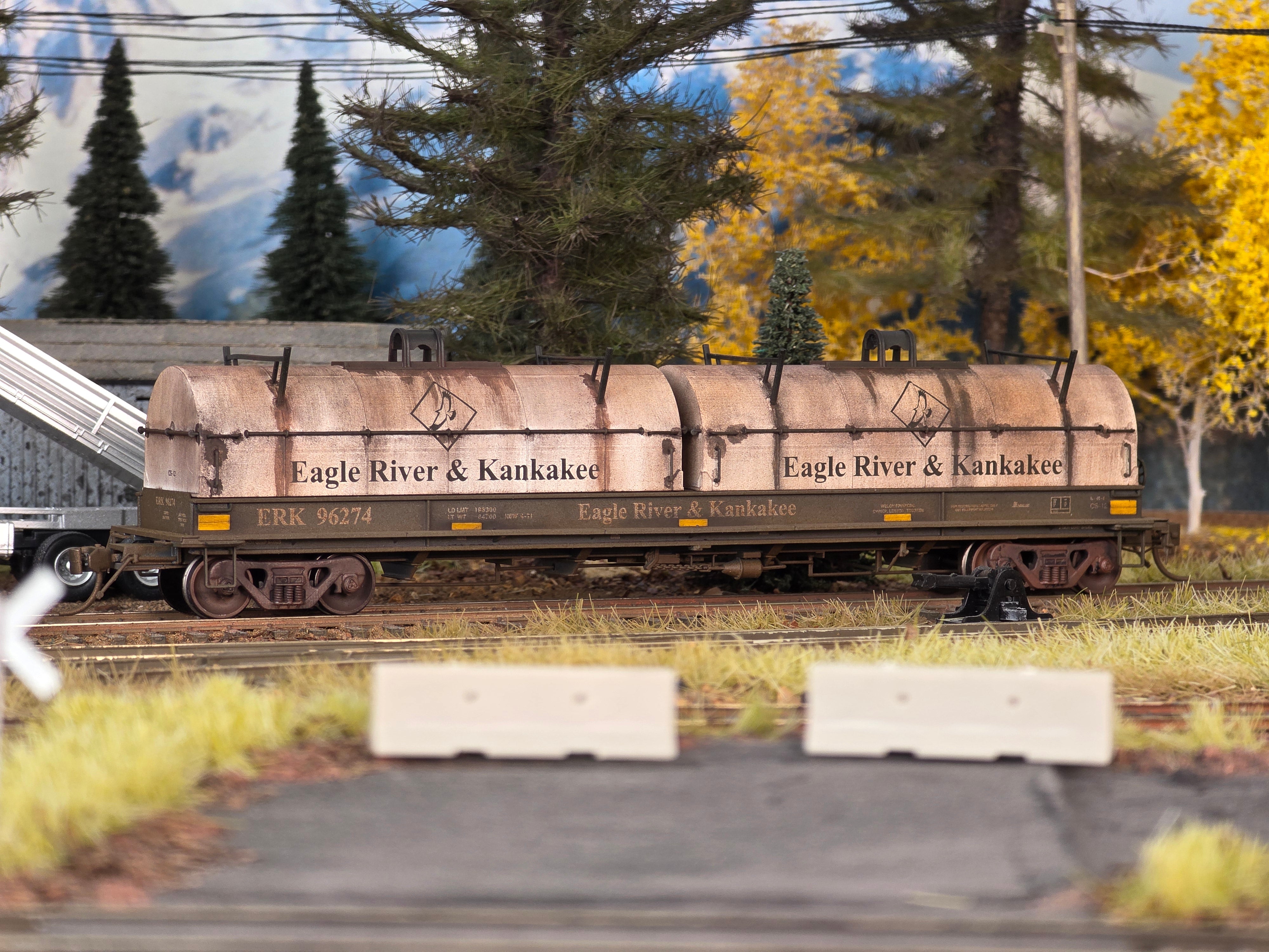 WEATHERED ERK 96274 - HO Scale Eagle River & Kankakee Evans Steel Coil Car