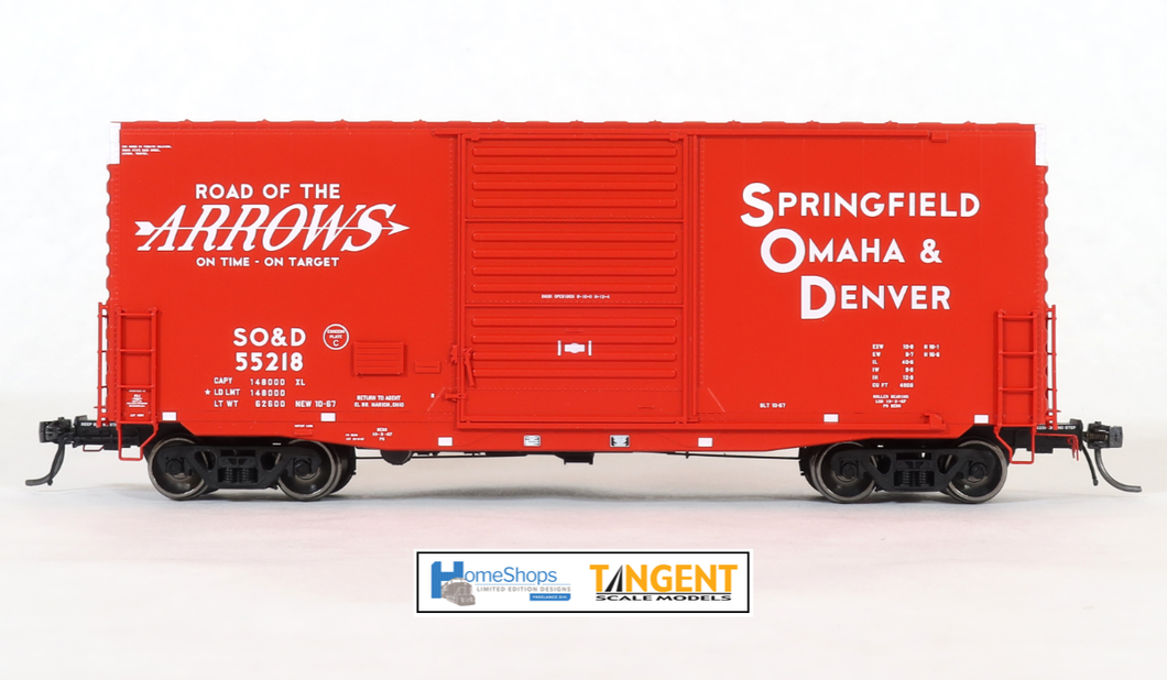 SO&D 55218 - Springfield Omaha & Denver PS 40' Mini Hy Cube Boxcar