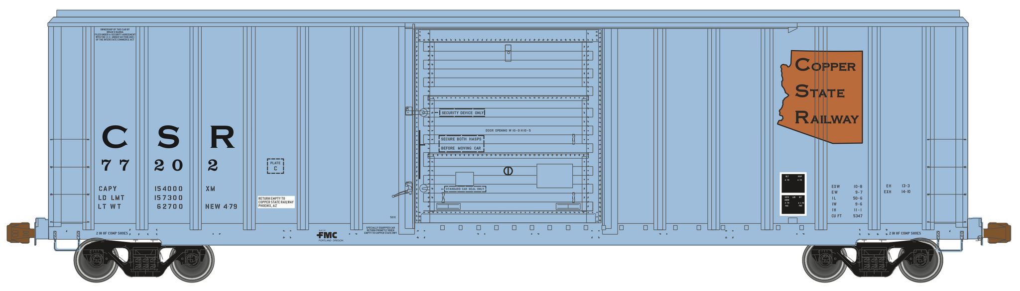 CSR 77293 - HO-Scale Copper State Railway Atlas FMC 5347 Box Car