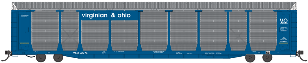 V&O 47658 - HO Scale Virginian & Ohio Bi-Level Auto Rack - Large Lettering